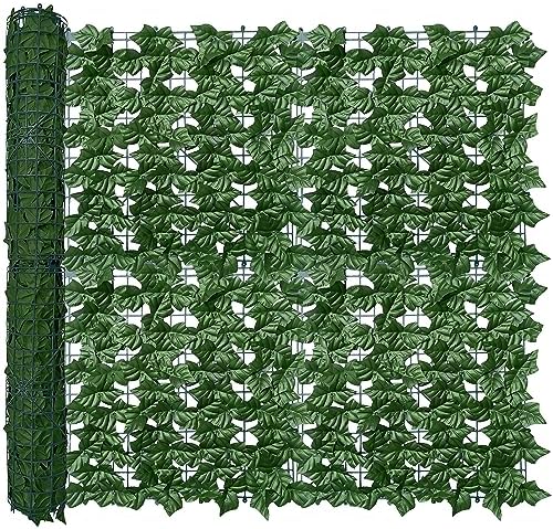 Artificial Ivy Privacy Fence Wall Screen,40X160 in UV-Anti Faux Greenery Backdrop Ivy Vine Leaf Hedges Fence Panels for Patio, Balcony, Garden, Backyard Indoor Outdoor Green Wall Decor