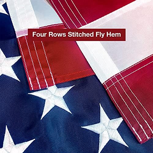 American Flag 3x5 FT Embroidered Stars, Sewn Stripes, Brass Grommets USA US Flag Polyester Durable long Lasting for Outdoor Use