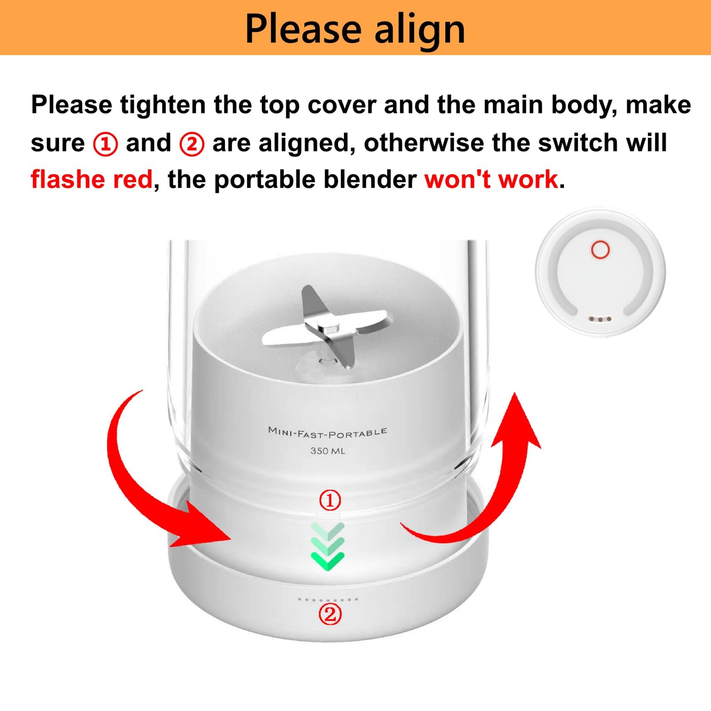 OTPEIR Portable Blender for Shakes and Smoothies with 11.83 Oz Travel Cup and Lid,Durable Stainless Steel Blades for Juice Blending Performance, White