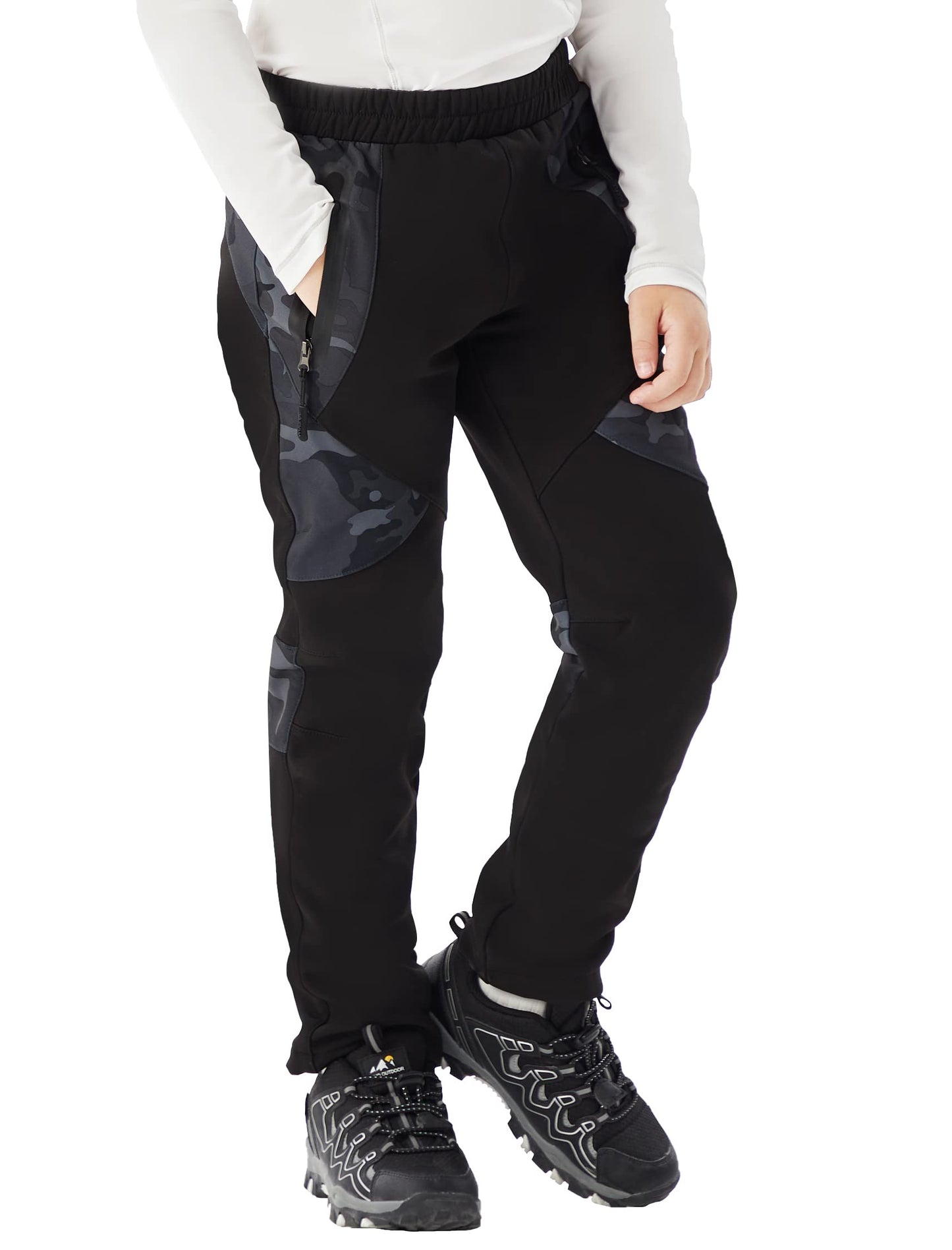 WULFUL Kids Waterproof Snow Ski Pants Boys Girls Outdoor Winter Fleece Hiking Insulated Snowboard Pants