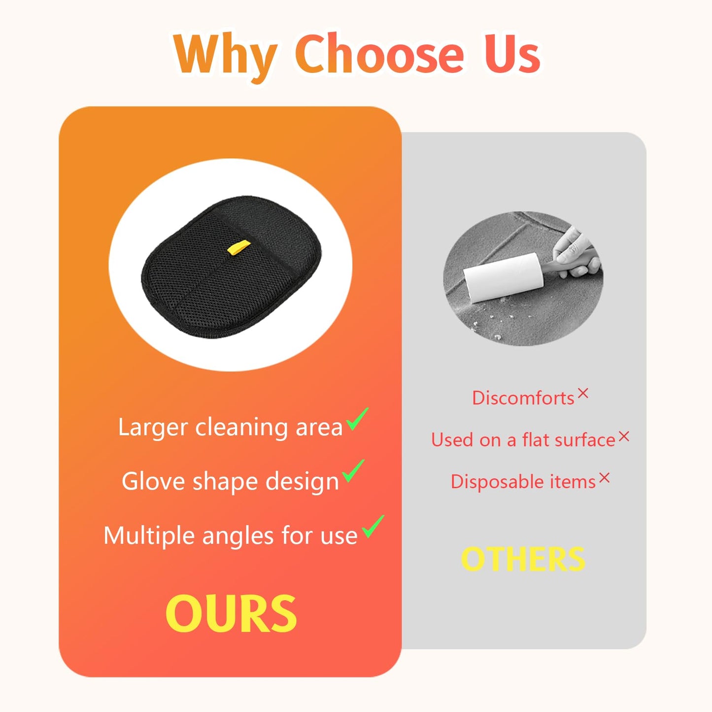 Cat Grooming Gloves, Pet Hair Removal Glove for Cats & Dogs, 2025 New Upgrade Efficient Grooming Gloves for Pet Hair, Reusable Pet Hair Glove