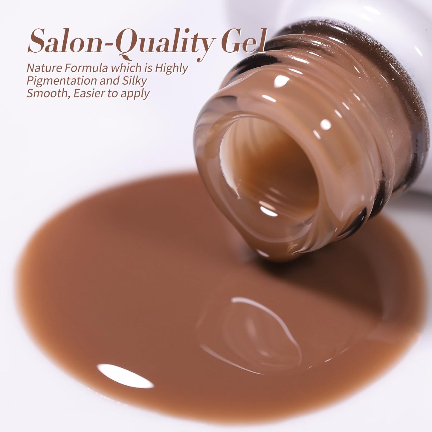 Born Pretty Jelly Gel Nail Polish, Autumn Winter Sheer Gel Nail Polish, Milky Brown Nude Crystal Transparent Gel Polish Gel Manicure DIY Salon Nail Art Gifts Women Girls 7ML 6PCS