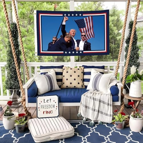 3 Ply Patriotic Flag Super Tough Double Sided 3x5 Outdoor Flags, Long Lasting, Fade Resistant 300D Polyester Pongee with 2 Brass Grommets
