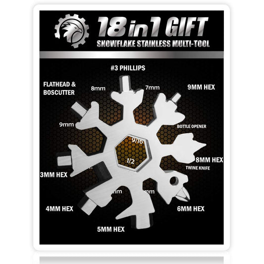 Saker 18-in-1 Snowflake Multi-Tool, 18 In 1 Incredible Tool – Easy N Genius - Saker 18-in-1 Stainless Steel Snowflakes Multi-Tool (SAKER SILVER)