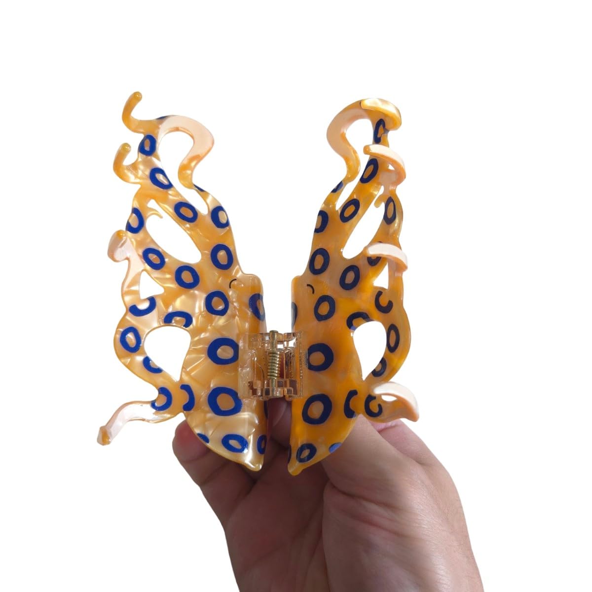Novelty Blue-Ringed Octopus Hair Clips,Cellulose Acetate Hair Clips,Big Claw Clips for Girl,Hair Accessories