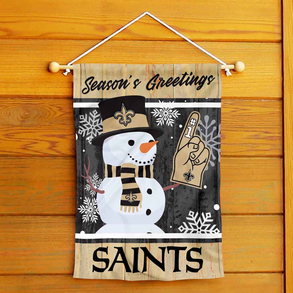 New Orleans Saints Holiday Winter Snow Garden Flag Double Sided Banner