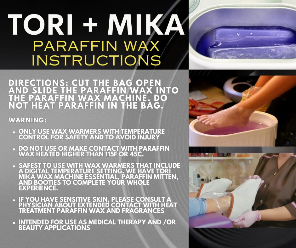 Tori Mika Paraffin Wax Refills, 6 lbs Scented Paraffin Wax Beads Blocks for Paraffin Bath, Paraffin Wax Machine Refills for Hand Feet Dry Skin, Help Stiff Muscles and Pain (Lavender, 6 lbs)