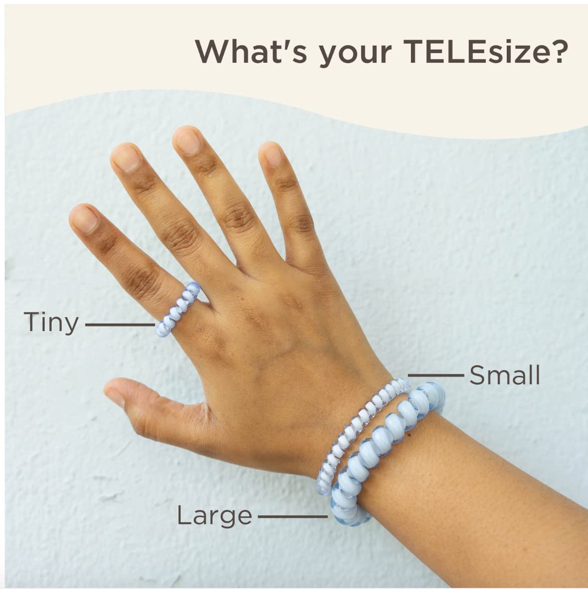 Teleties Brand - Hair Tie - Tiny Spiral Hair Coils - Leopard - 5 Count - Phone Cord Hair Ties for Women - Strong Grip, No Rip, Water Resistant, No Crease Hair Tie Coils
