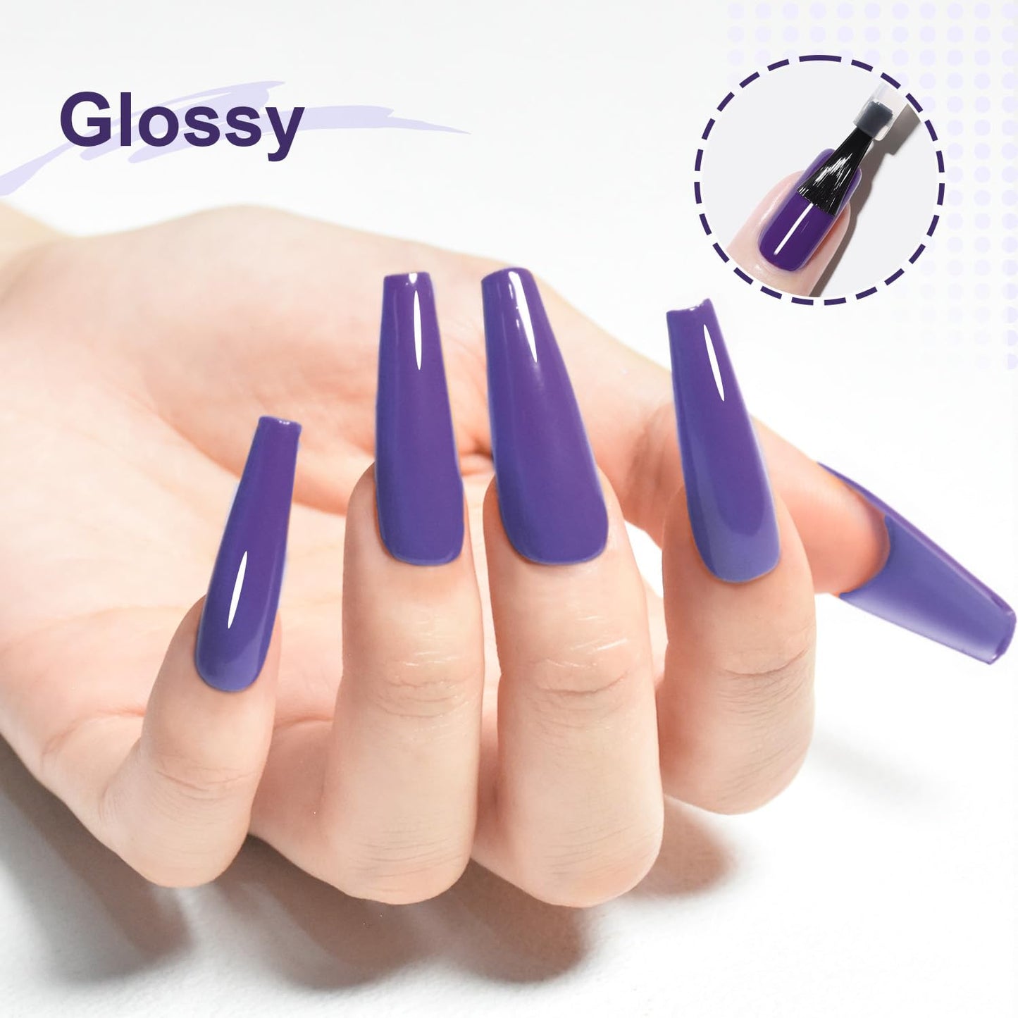 JODSONE 10ml Purple Gel Nail Polish Dark Purple Gel Polish Lavender Purple High Gloss Soak Off U V Nail Manicure Salon DIY at Home
