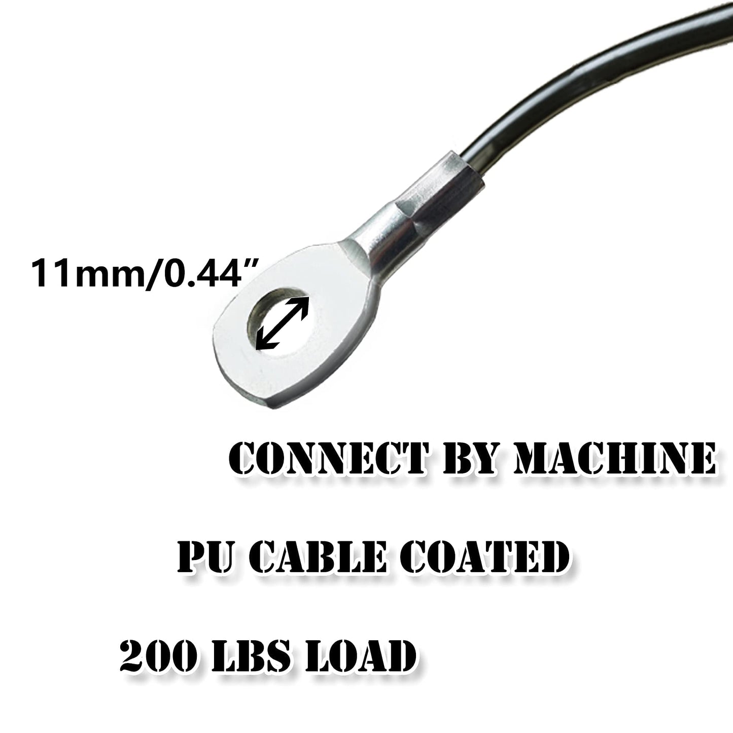 J Bryant Fitness Gym Cable Fitness Pulley Thick 5mm Heavy Duty Steel Wire Rope for Home Gym Cable Pulley Machine Accessories (Type-A, 118")