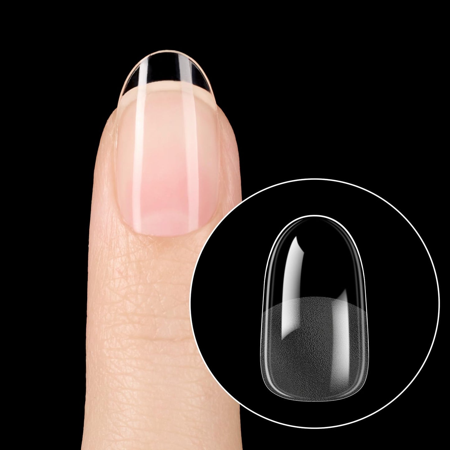 Beetles Gel Nail Tips Short Oval Fake Nails 288Pcs Pre-Shaped Half Matte Press on Nail Tips Full Cover False Nails Gifts for Girls Women Gelly Tips Home DIY Nail Extension