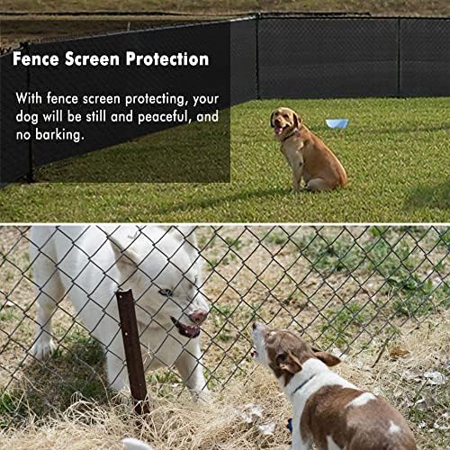 UPGRADE Privacy Screen 6' x 50' Fence Commercial Shade Cover with Brass Grommets Heavy Duty Perfect for Outdoor Back Yard, Black, Customizable