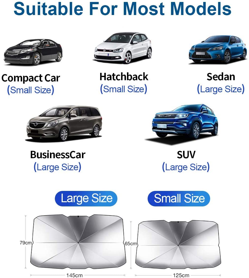 helloleiboo Car Windshield Sun Shade UV Rays and Heat Sun Visor Protector Foldable Reflector Windshields Umbrella