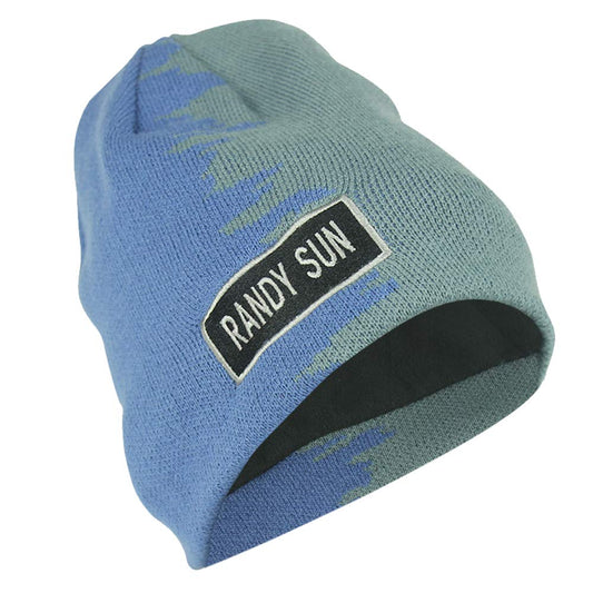 RANDY SUN Waterproof Winter Sports Fleece Thermal Winter Hat, Stylish Unisex Cap Casual Beanies Knitted Chic Skull Cap(Grey and Blue Large)