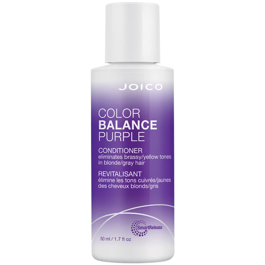 Joico Color Balance Purple Conditioner, 1.7 Fl Oz, For Cool Blonde, Gray Hair, Eliminates Brassy Yellow Tones, Boosts Vibrancy & Shine, UV Protection, With Rosehip Oil & Green Tea Extract