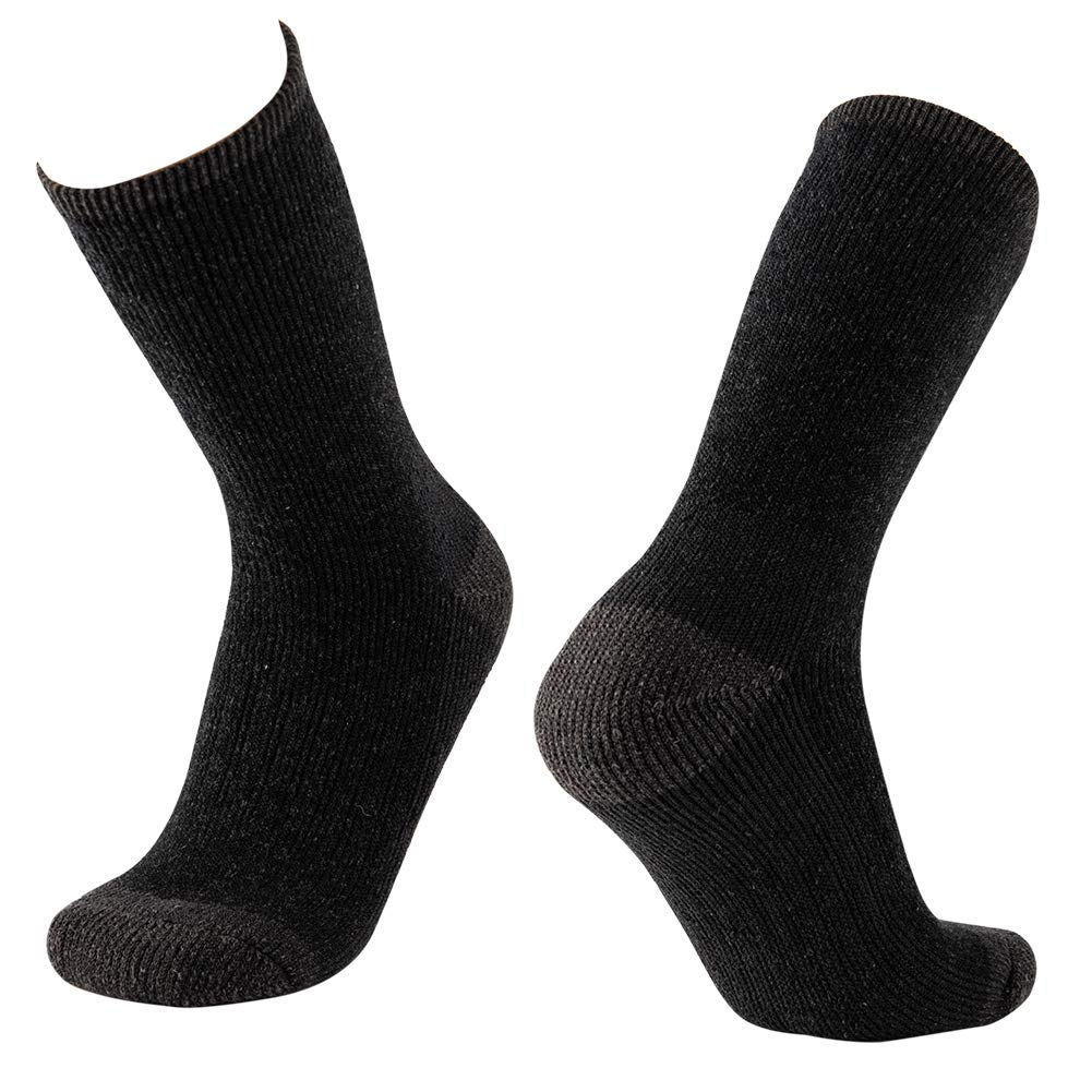 KAVANYISO Men's Merino Wool Hiking Socks Breathable Athletic Crew Thicken (4Pairs DKGrey 10-13)