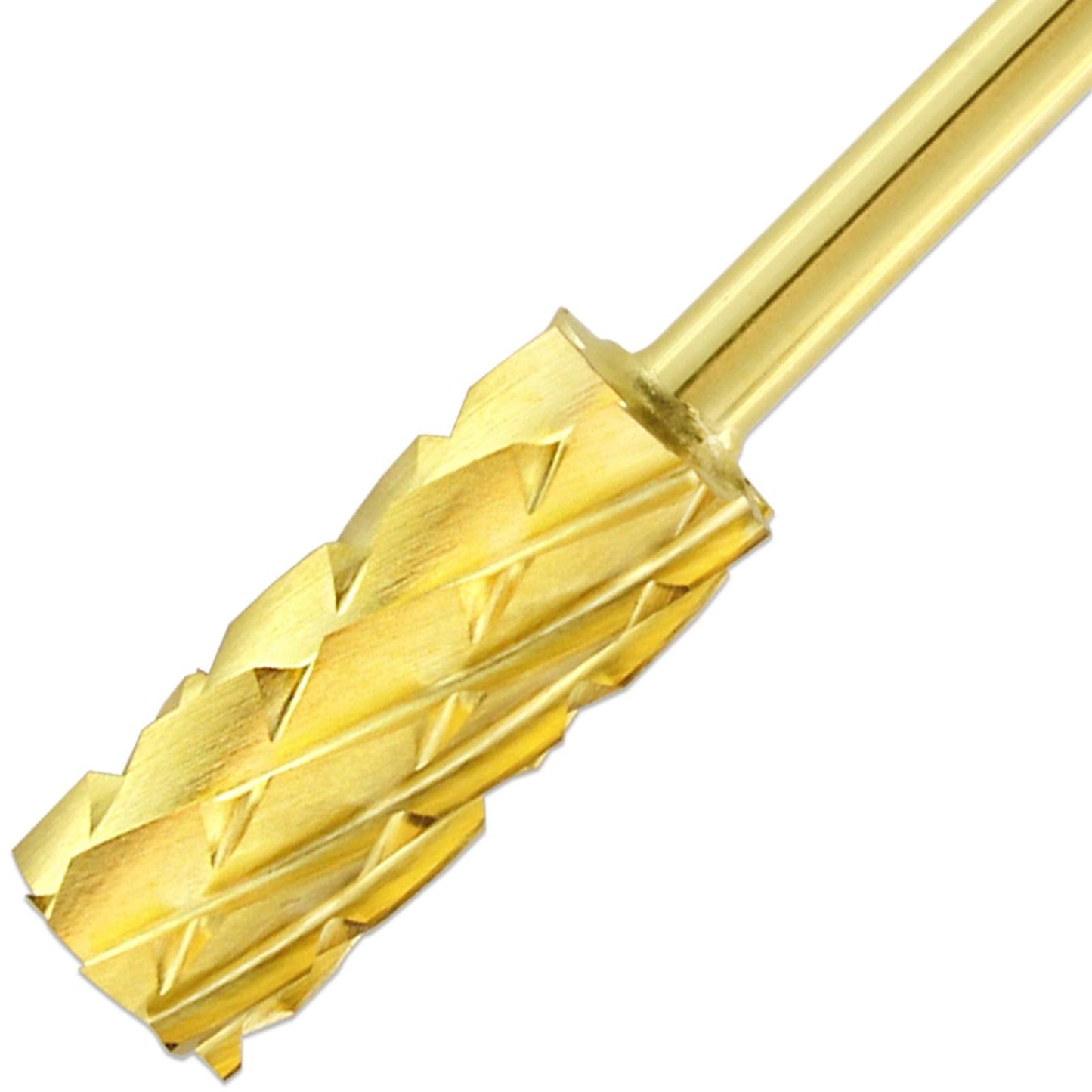 USA PANA Professional 3/32" Shank Size - Flat Top Small Barrel Carbide Bit - 5X Coarse Grit to Extra Fine Grit - Gold, Silver, DLC Black - Nail Drill Bit for Dremel Machine (5X Coarse, Gold)