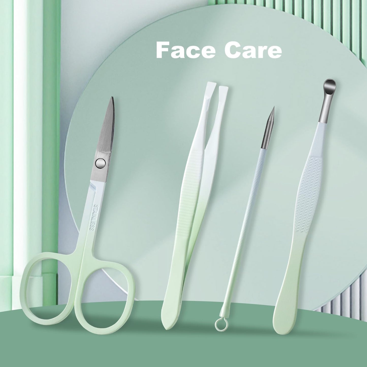 Manicure Set, 10 pcs High-Carbon Steel Nail Clippers Set, Portable Mini Manicure and Pedicure Kit, Travel Grooming Nail Kit with Leather Bag for Men and Women
