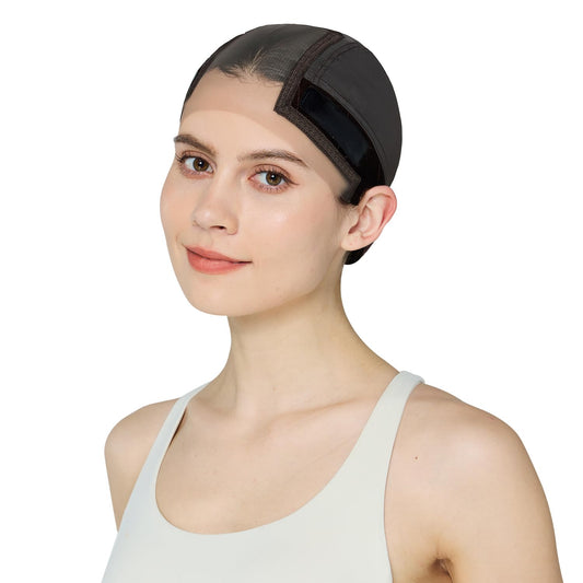Xiushumyi Wig Cap Lace Wig Grip Cap for Keeping Wigs in Place Wig Cap with Grip Band Make Your Wigs Glue Free Non-Slip Wig Caps for Women (Brown, S)