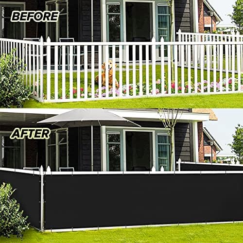 LOVE STORY Balcony Privacy Screen, 3'x10' Black Deck Shield Screen Fence Cover (HDPE),UV Protection and Weather-Resistant,3 FT Height for Deck, Patio, Backyard, Outdoor Pool, Porch, Railing