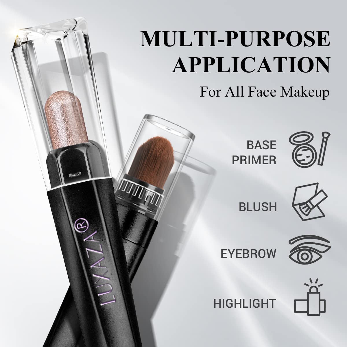 LUXAZA PRO 10PCS Eyeshadow Stick,Shimmer And Matte Brown Metallic Cream Eyeshadow Pencil Crayon with Smudge-proof & Waterproof,Eye Brightener Stick - Ash Rose
