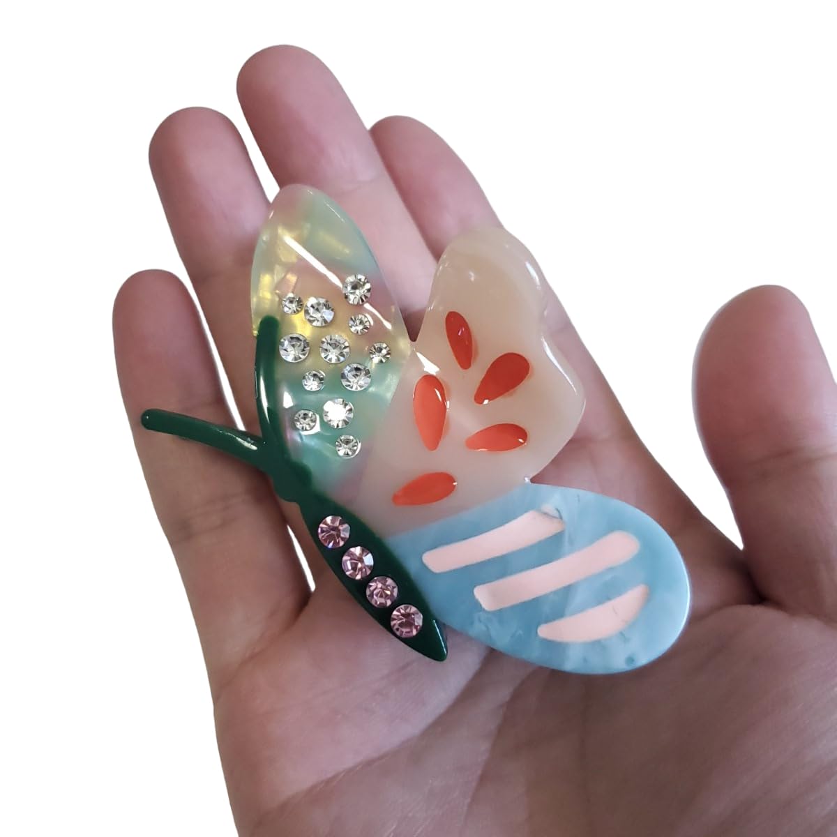 Novelty Butterfly Hair Clip,Acetate Claw Clips,Hair Clips for Women,Green