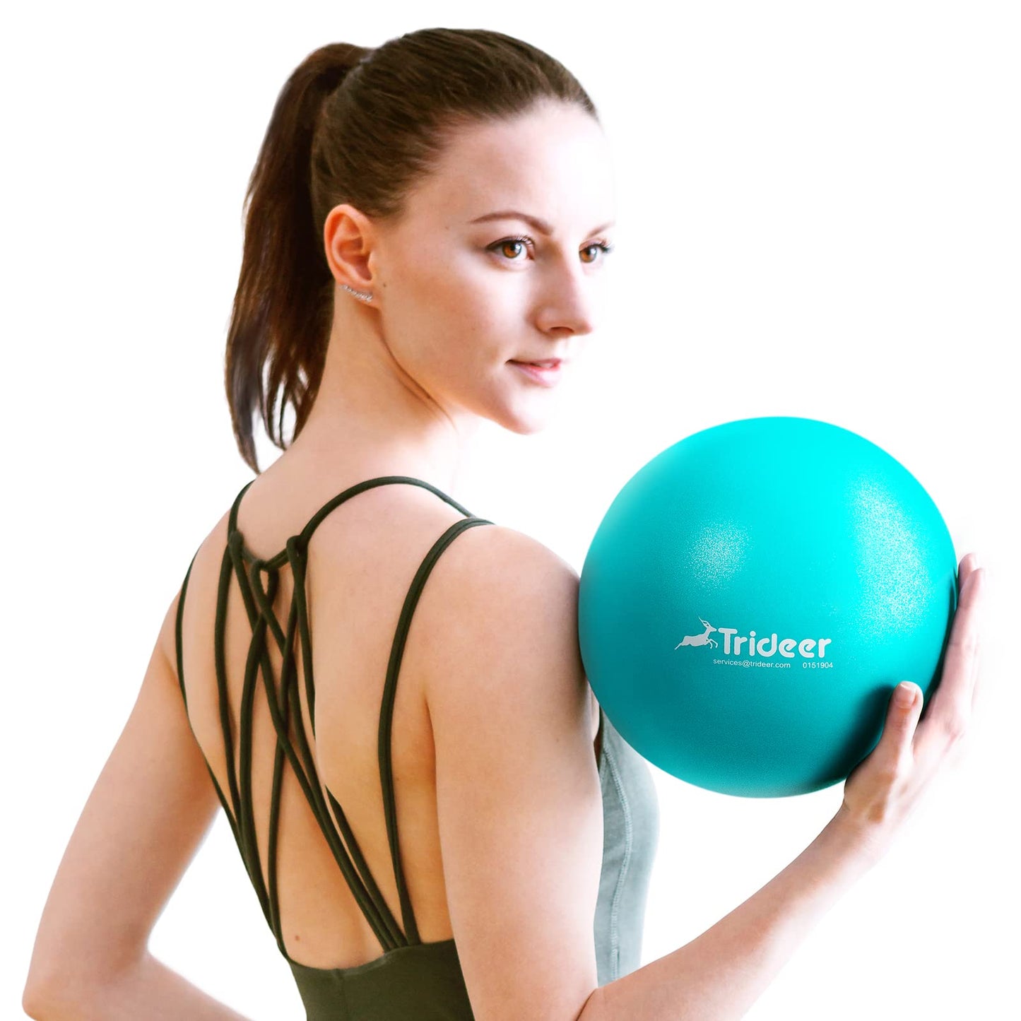 Trideer Pilates Ball 9 Inch Core Ball, Small Exercise Ball with Exercise Guide Barre Ball Mini Yoga Ball for Pilates, Yoga, Core Training, Physical Therapy, Balance, Stability, Stretching (Turkis)