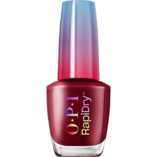 OPI RapiDry Skip a Beet | Opaque Dark Red Crème Quick Dry Nail Polish | Vegan, Smudge Proof, Fast Drying