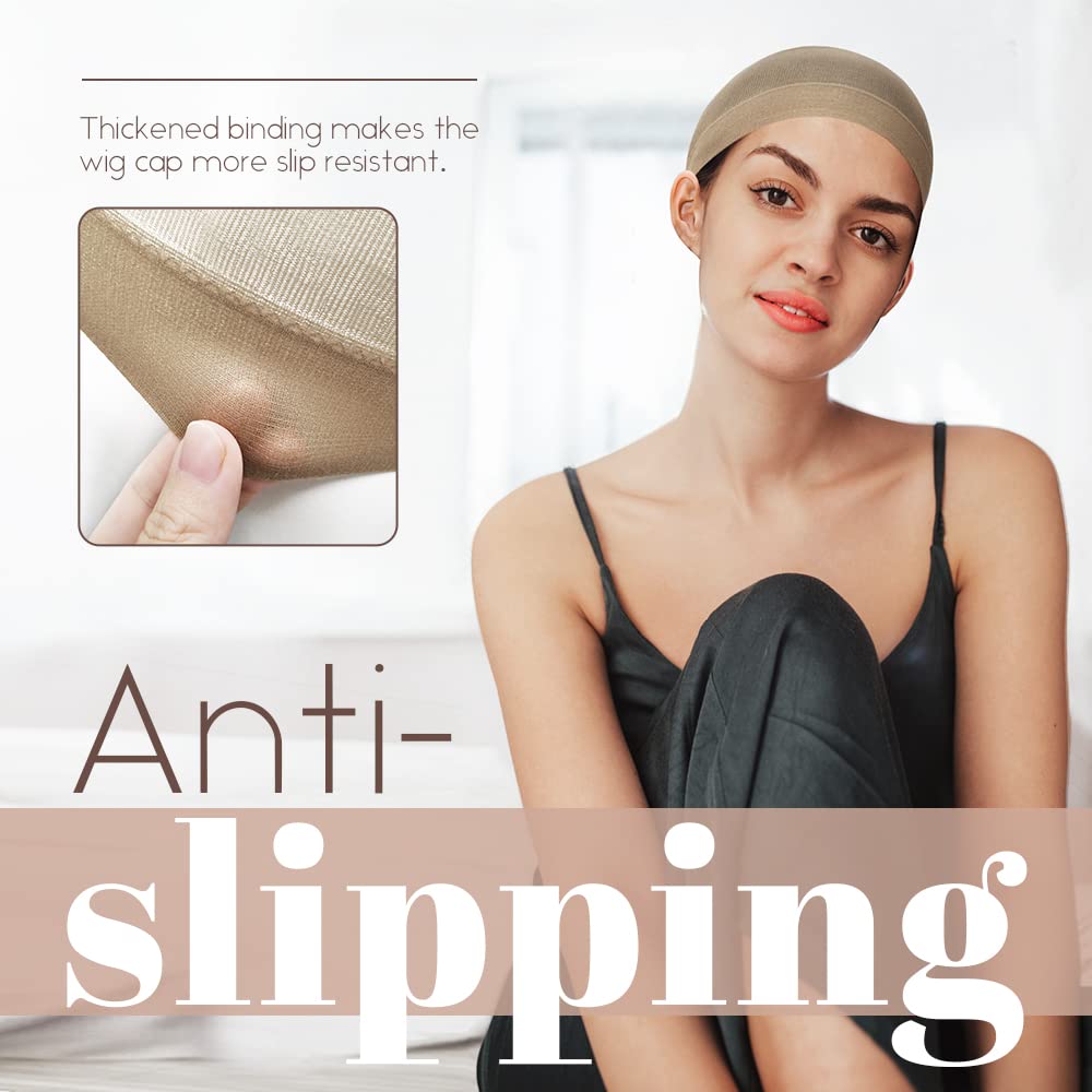 MYKURS Stocking Wig Cap For Women, Wig Cap for Lace Front Wig, Brown 24 PCS