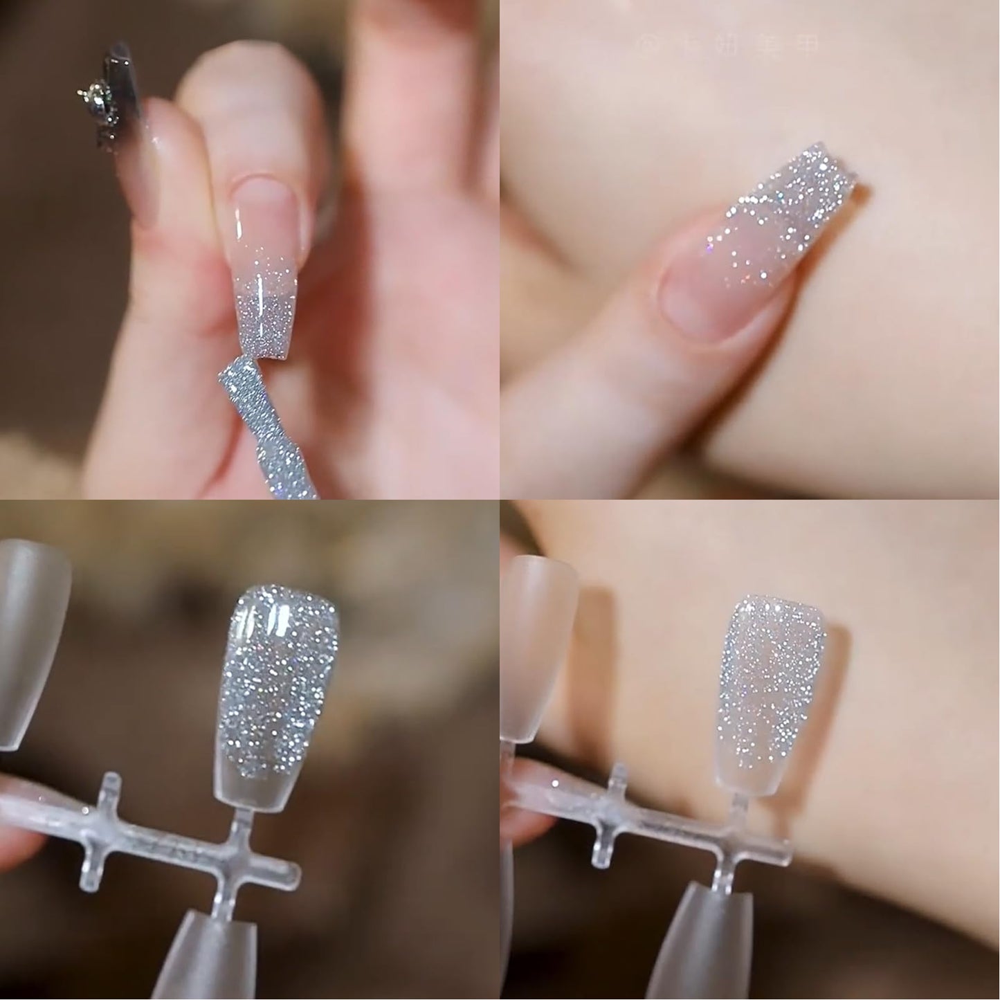 Born Pretty Silver Reflective Glitter Gel Nail Polish Christmas Holographic Transparent Glitter Gel Polish Sparkly Shiny Disco DJ LED Gel Nail Polish Nail Varnish 15ML