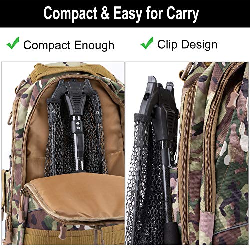PLUSINNO Fishing Net Fish Landing Net, Foldable Collapsible Telescopic Pole Handle, Durable Nylon Material Mesh, Safe Fish Catching or Releasing