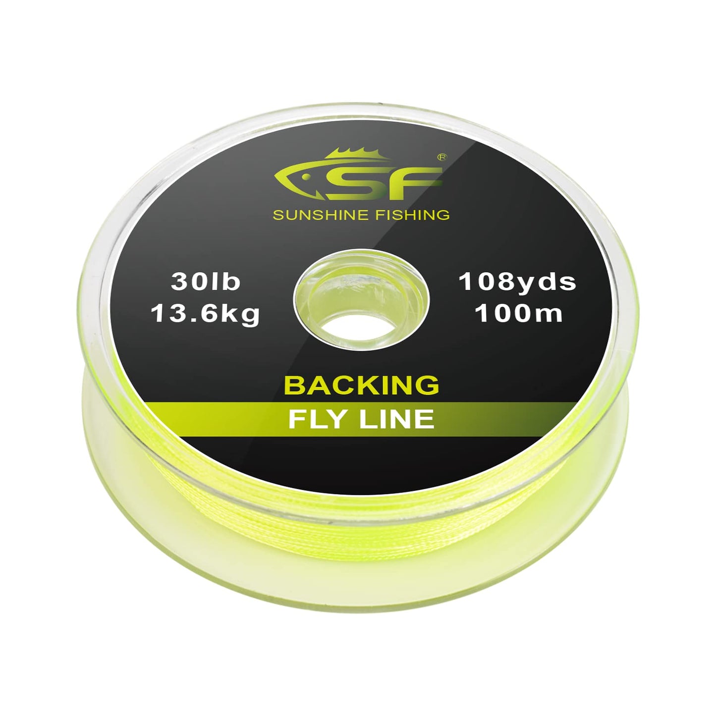 SF Fly Fishing Dacron Braided Backing Line Trout Line 30LB 100m/108yds Fluo Yellow