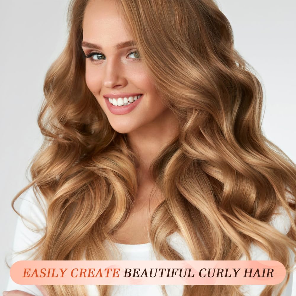 HCRTGAY Curling Iron,Cordless Rechargeable Curling Iron,Cordless Hair Curler(3 Gear),Travel Mini Flat Iron 4000 mAh,Battery Straightener and Curler 2 in 1 for Long Short Hair(Rose Gold & Black)