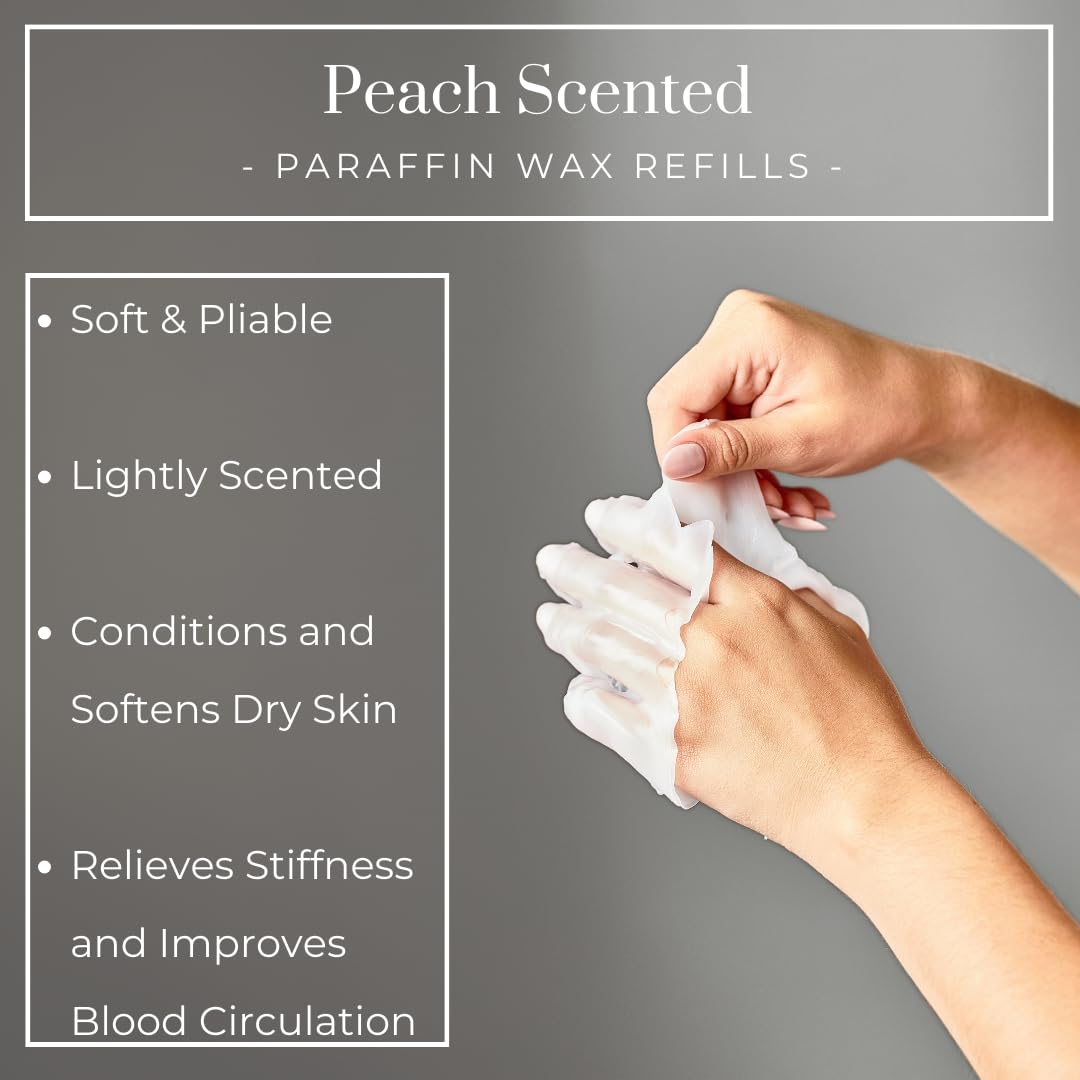 Becky Home 1lb Peach Scented Paraffin Wax, Paraffin Wax for Hand and Feet, Use with any Paraffin Wax Machine for Hand and Feet, Paraffin Wax Refills for Paraffin Baths, Parrafin Wax Blocks