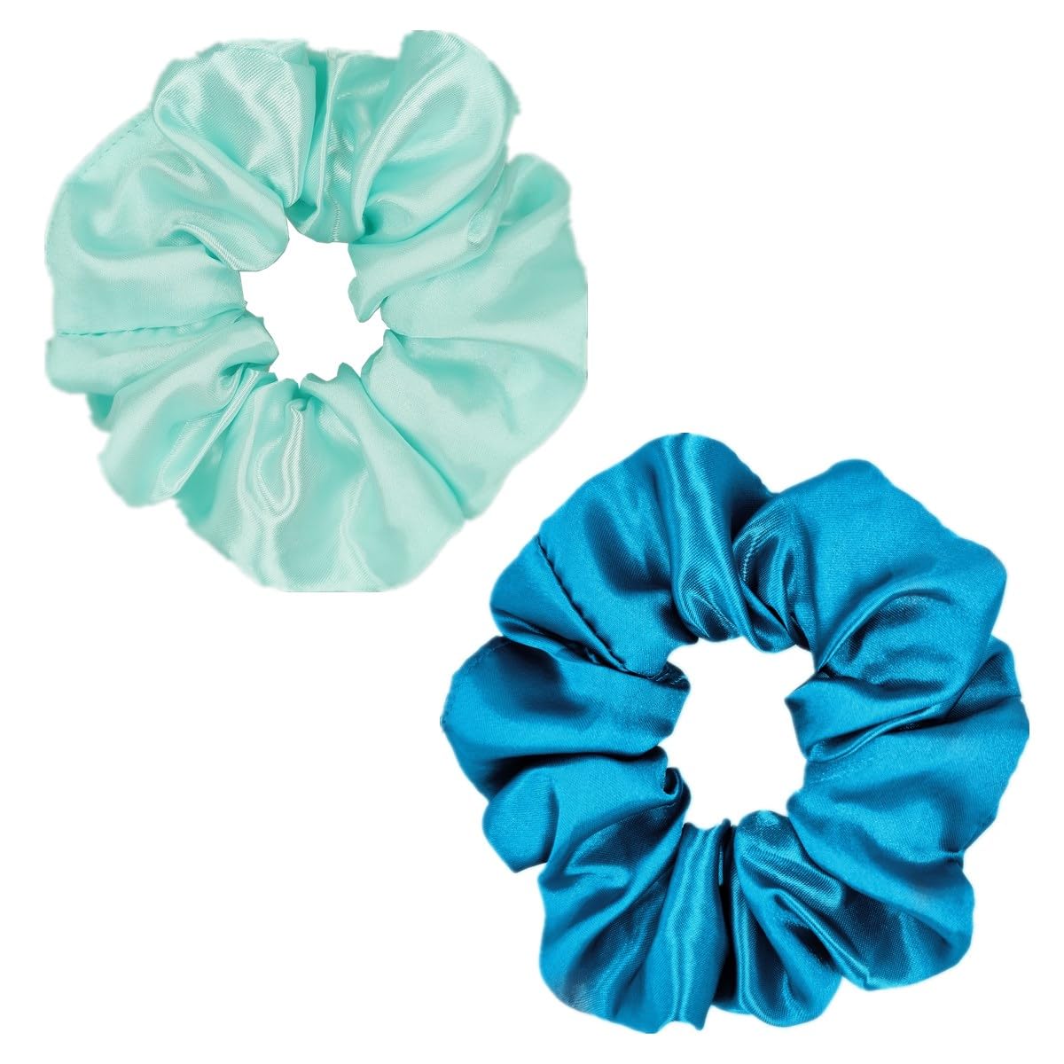 Sufermoe 12 Pcs Satin Silk Hair Scrunchies, Assorted Blue, 4.5 Inch Hair Ties for Women Girls
