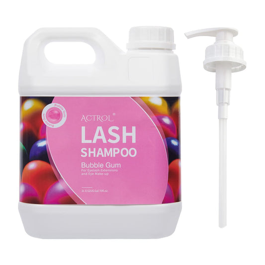 ACTROL Eyelash Extension Cleanser Bubble Gum 2L Natural Lash Extension Shampoo Professional Eyelid Foaming Cleanser Paraben & Sulfate Free Non-lrritating with Salon and Home Care
