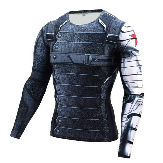 Cosfunmax Super Hero Compression Sports Shirt Men's Long Sleeve Fitness Tee Gym T-Shirt XL