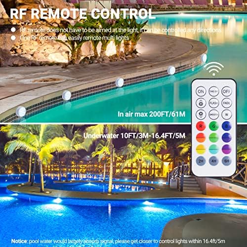 LOFTEK Submersible LED Lights with Remote, 13 LED Pool Lights for Inground Above Ground Pool with Magnets &Suction Cups,16 Color Changing Underwater Light for Ponds Battery Operated, 2 Pack