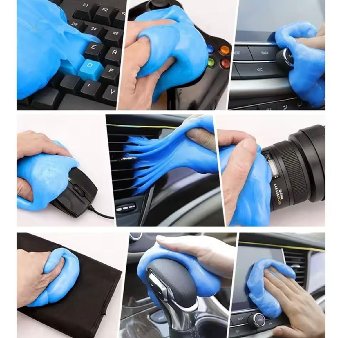 Aydicon Car Cleaning Gel Universal Detailing Gel Automotive Dust Car Crevice Cleaner Slime Auto Air Vent Interior Detail Removal for Car Putty Cleaning Keyboard Cleaner Car Accessories Blue