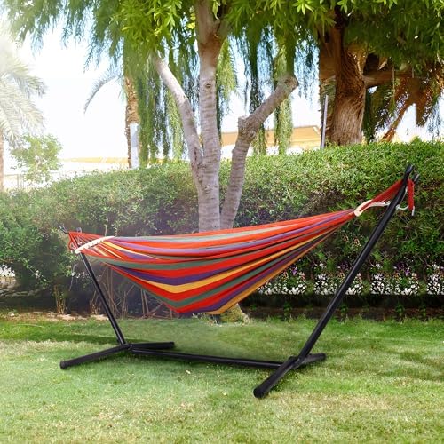 Hammock Stand, Heavy Duty Adjustable Steel Hammock, 9-Foot, 450-Pound Capacity, Weather Resistant, Easy to Assemble