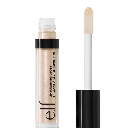 e.l.f. Lip Plumping Gloss, High-Shine Sheer Color, Hydrates & Creates Fuller Lips With Vitamin E, Vegan & Cruelty-Free, Pink Sugar, 0.1 Fl Oz