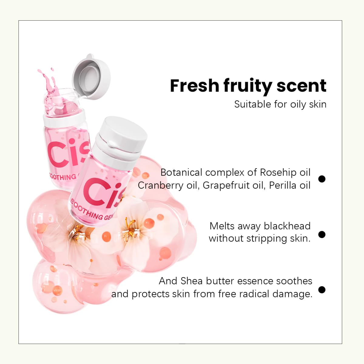Cistto Natural Cleansing Oil Lightweight Balancing Makeup Remover with Jojoba & Rose Oil, Non-Comedogenic, Travel-Friendly 2ml x 40 Capsules for Oily Skin