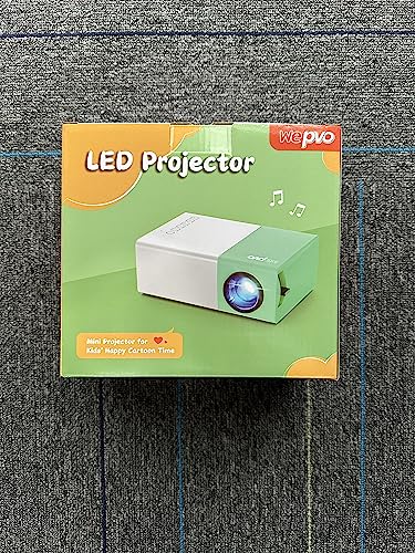 wepvo Projector Mini Portable Outdoor Movie Projectors, LED Pico Video Projector for Home Theater Film Projectors, Compatible with Smartphone/ Tablet/ Laptop/ TV Stick/ PS/ USB