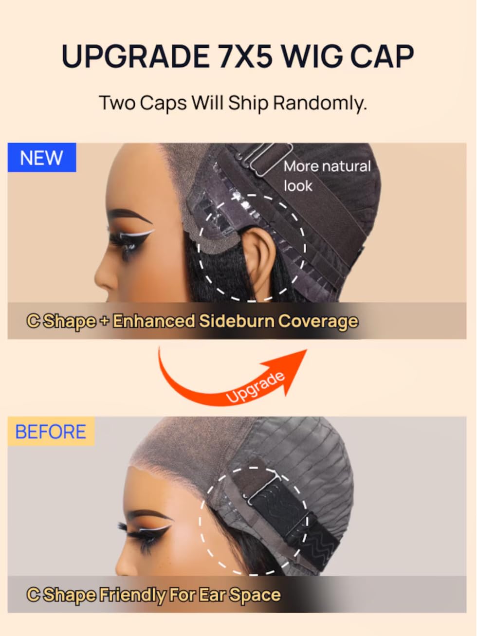 UNICE Bye Bye Knots Wig Water Wave 7X5 Lace Front Wigs Human Hair with Elastic Drawstring Glueless Human Hair Wig Pre Plucked Pre Cut Bleached Knots 180% Density 16 inch