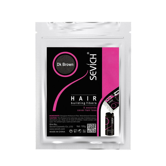 SEVICH Hair Fibers Refill 100g - Compatible with Most Brand Bottles | Hair Building Fibers for Thinning Hair | Instant Thickening Powder for Men & Women | 5-Second Natural Coverage,Dark Brown