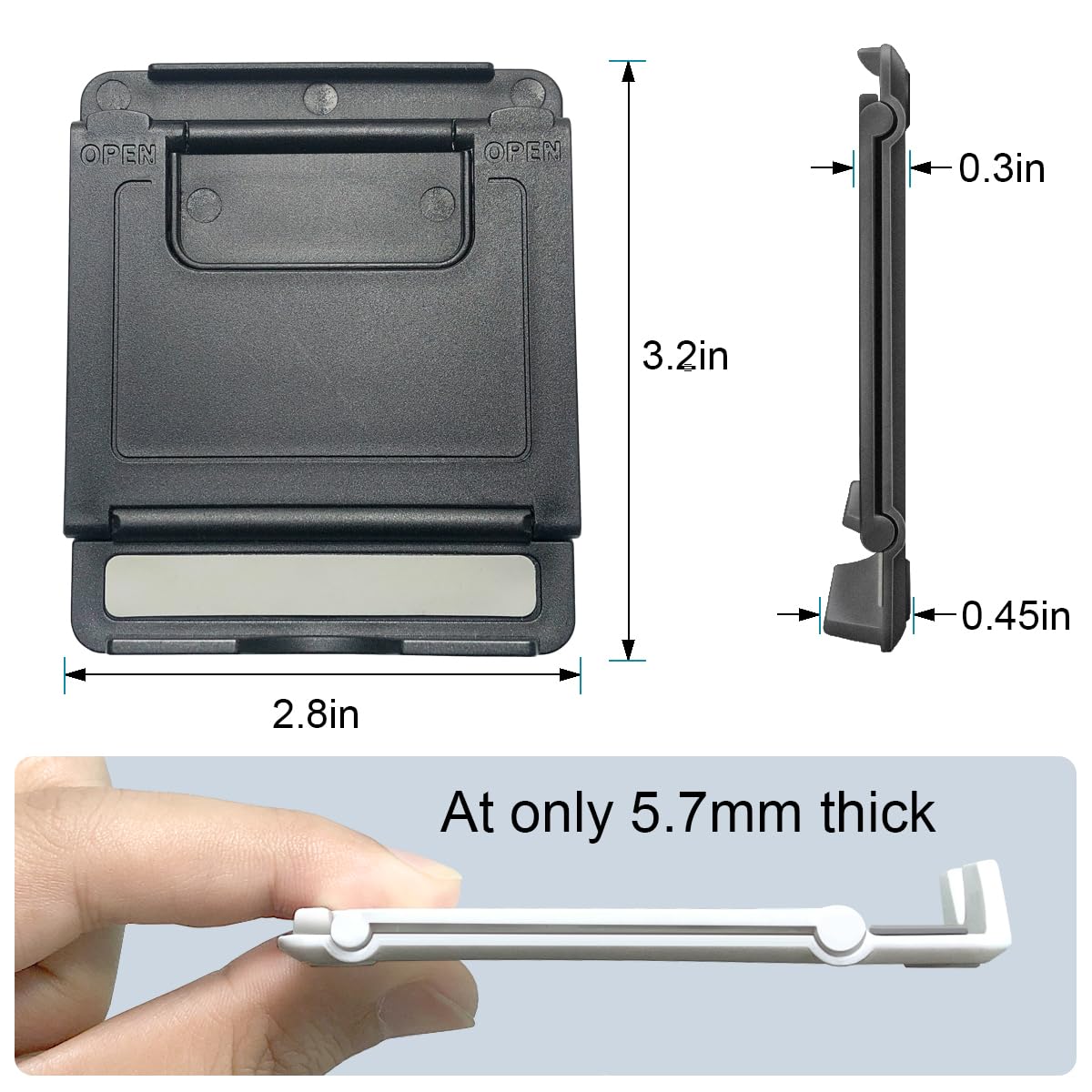 2 Pack Cell Phone Stand, Foldable Phone Holder for Desk Compatible with Phone 15 14 13 12 11 Pro Xs Xs Max Xr X 8, Nintendo Switch, All Phones, Black & White