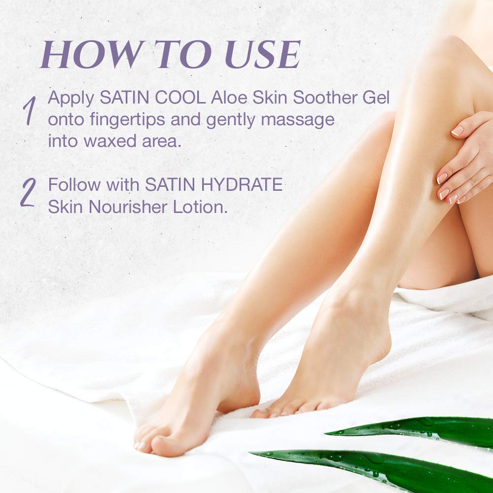 SATIN SMOOTH Aloe Vera Gel, Post-Wax Soothing Formula to Reduce Redness and Soothe Irritated Skin, Hydrating Care for Face, Body, and Hair, 16 fl oz.