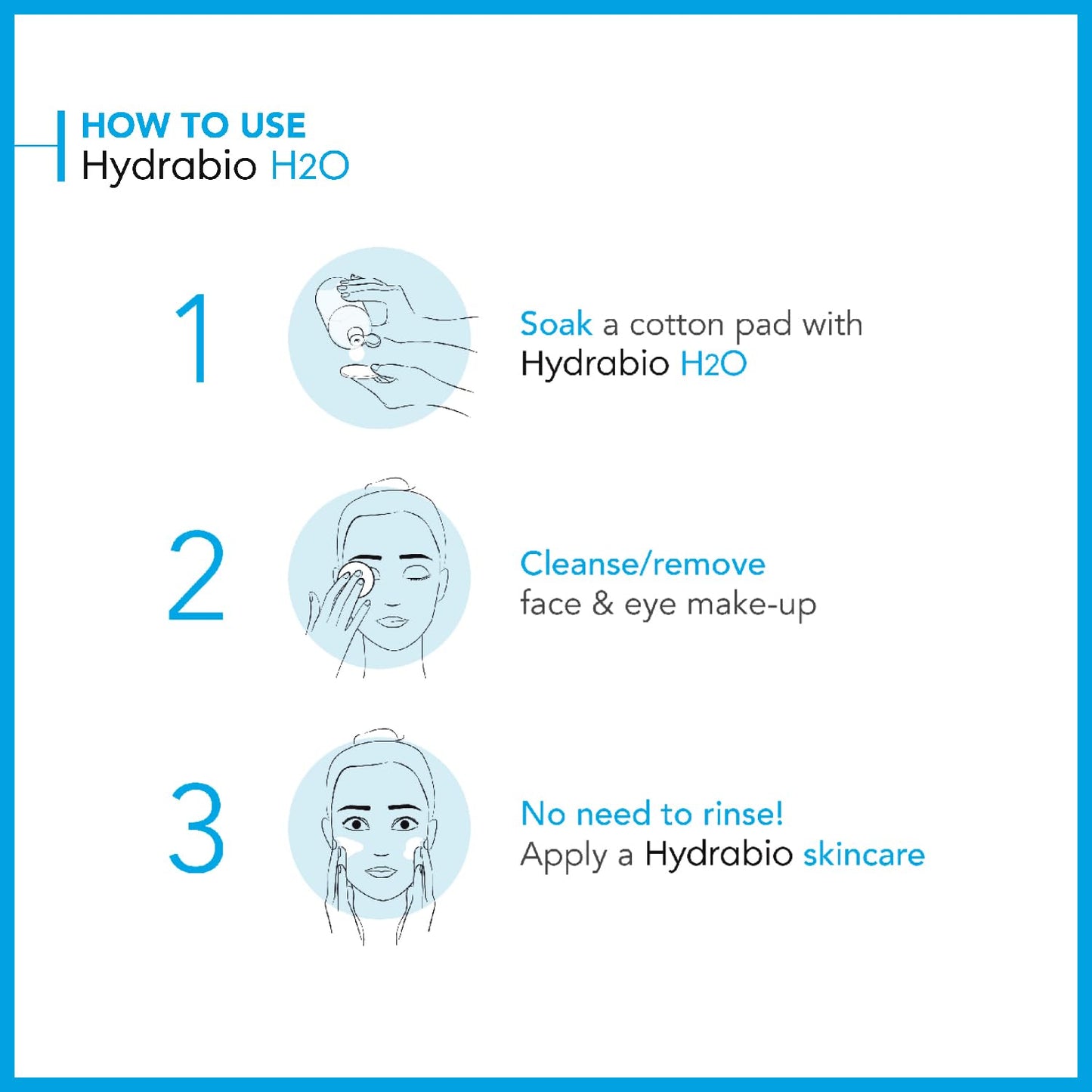 Bioderma - Hydrabio H2O - Micellar Water - Cleansing and Make-Up Removing - for Dehydrated Sensitive Skin, 3.38 Fl Oz (Pack of 1)
