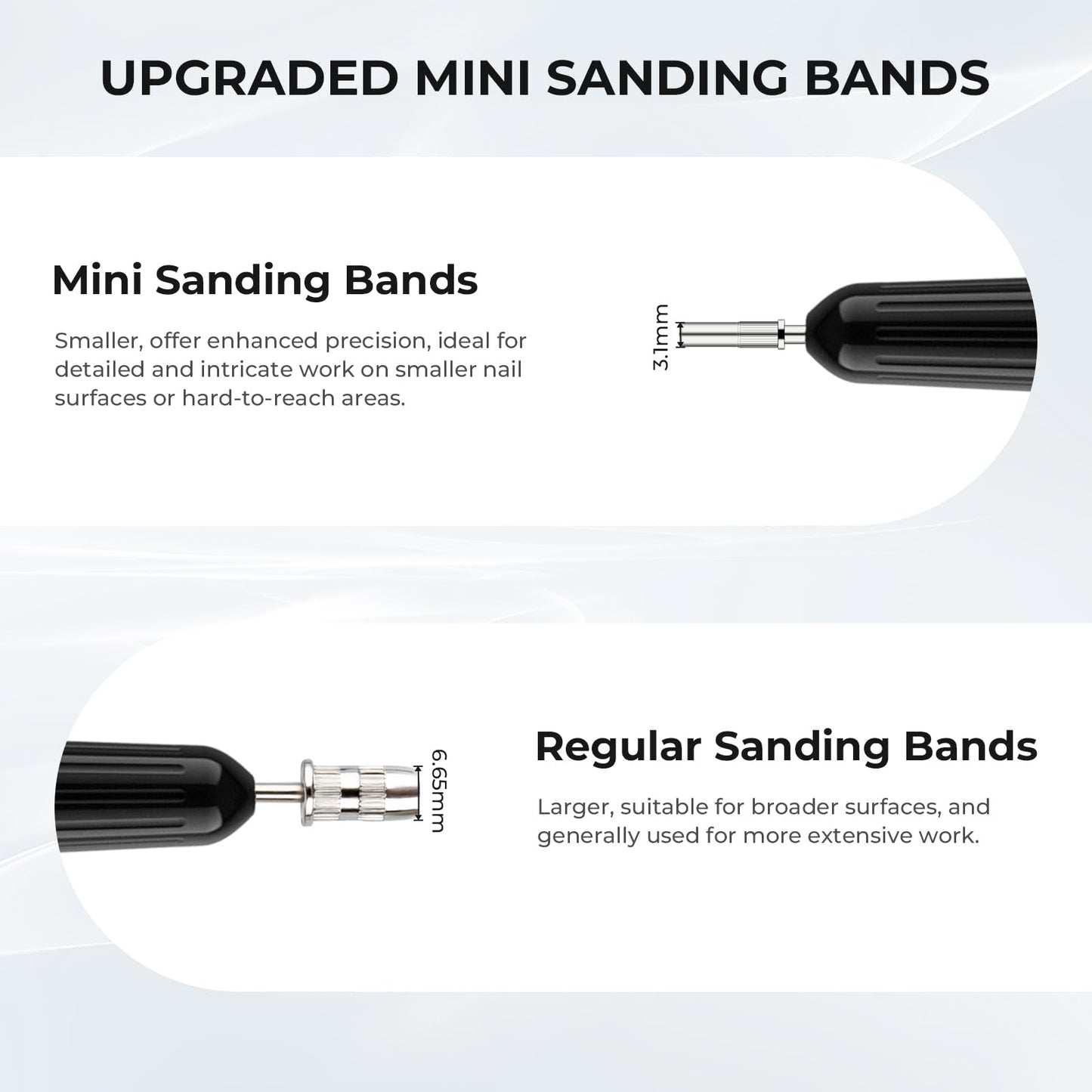 Lavinda Sanding Bands for Nail Drill with 3.1mm Mandrel Bit, 80 Piece Set Mini Small Sanding Bands Nail Drill Bits for Acrylic Nails Gel Manicures and Pedicures (120 Grit, Black)