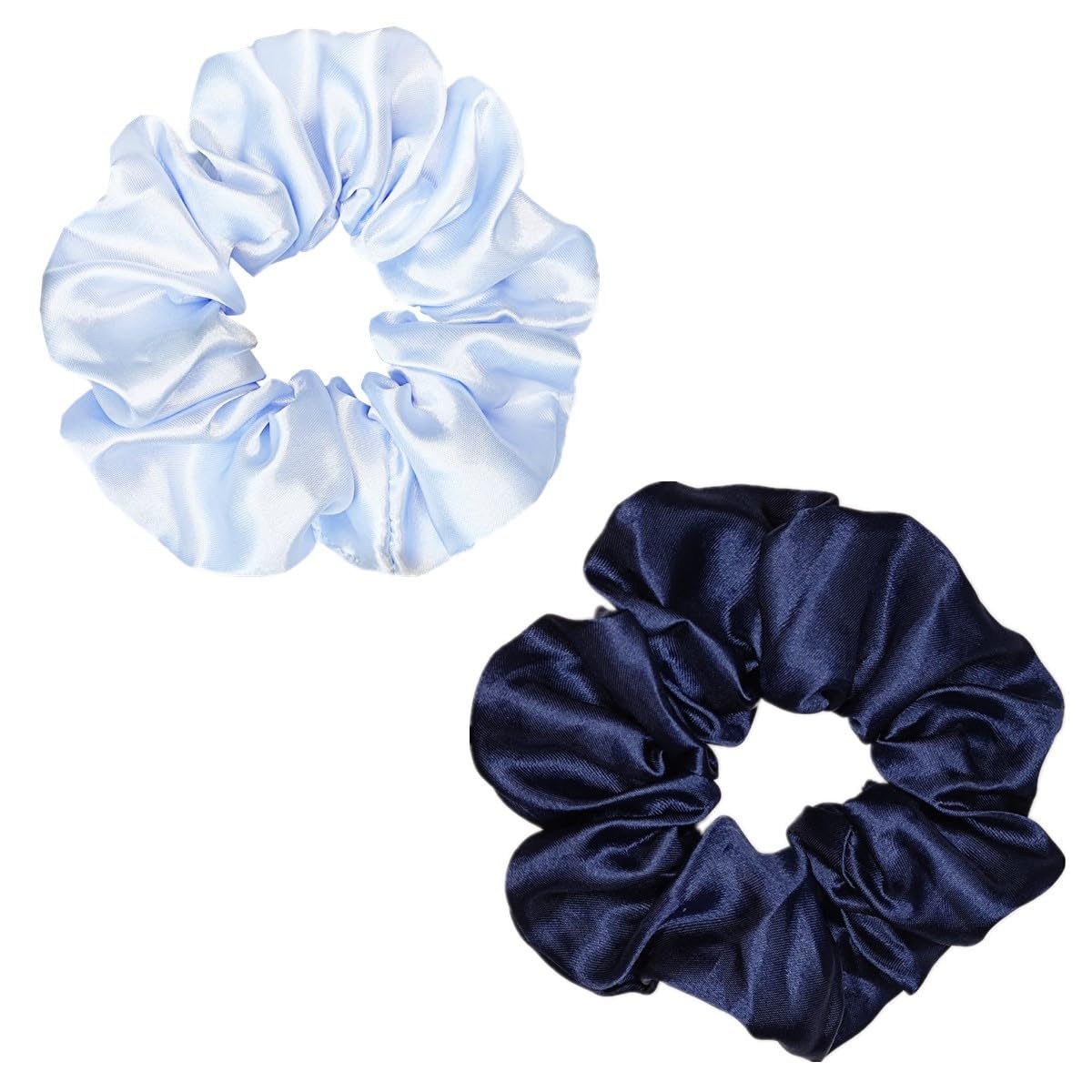 Sufermoe 12 Pcs Satin Silk Hair Scrunchies, Assorted Blue, 4.5 Inch Hair Ties for Women Girls